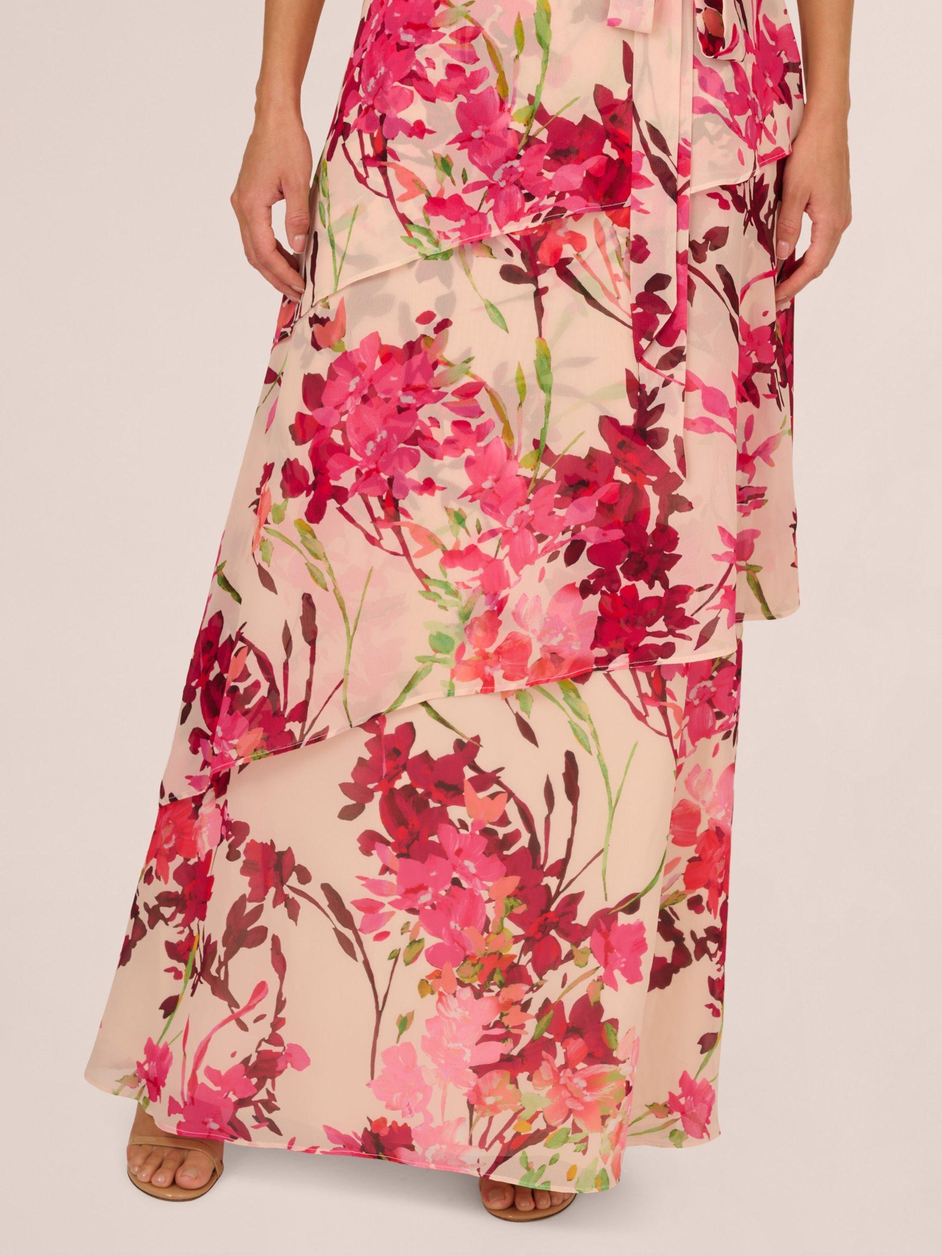 Product image 5 of 7, which shows Adrianna Papell Floral Asymmetric Maxi Dress, Multi, 6