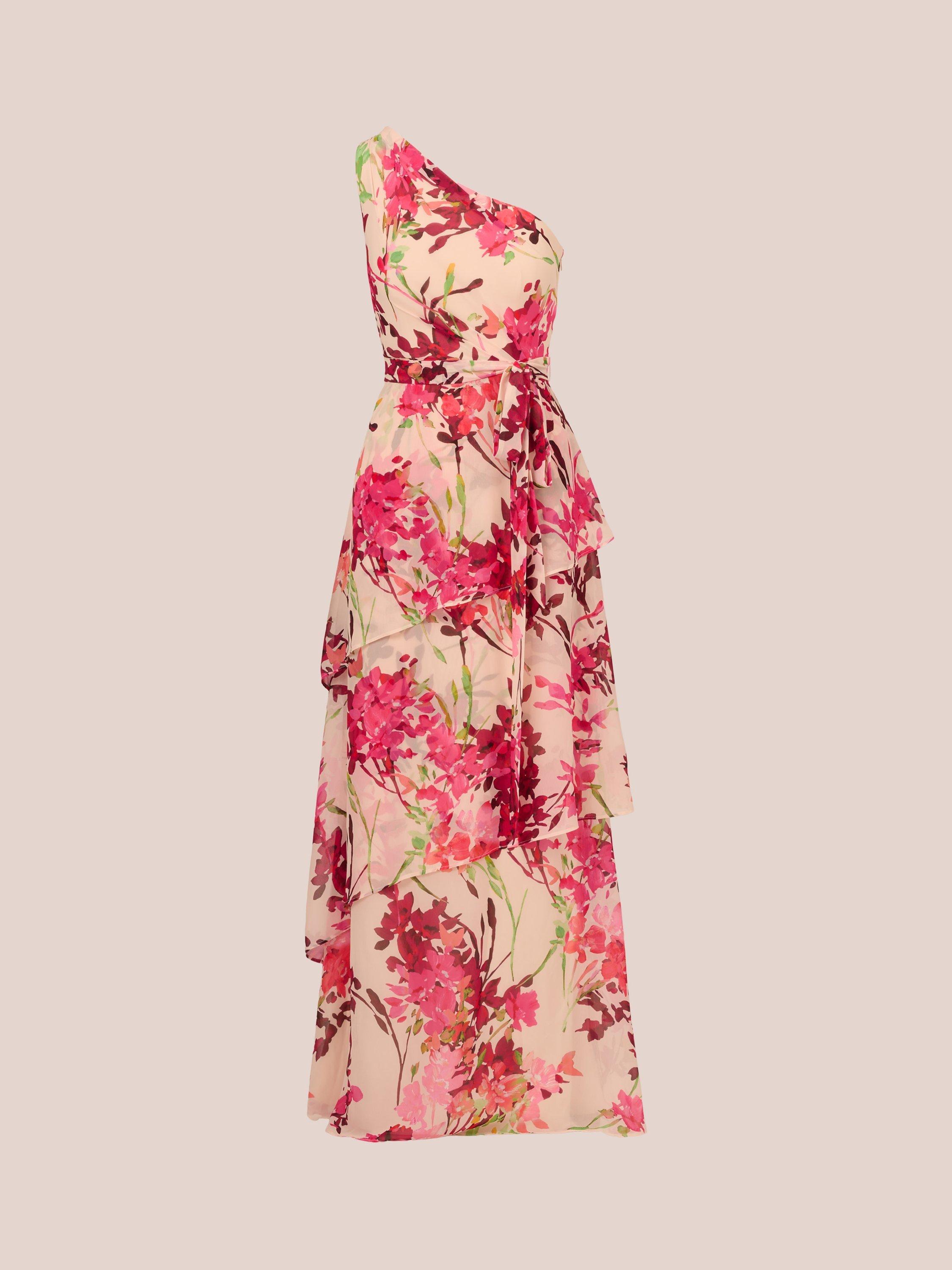 Product image 6 of 7, which shows Adrianna Papell Floral Asymmetric Maxi Dress, Multi, 6