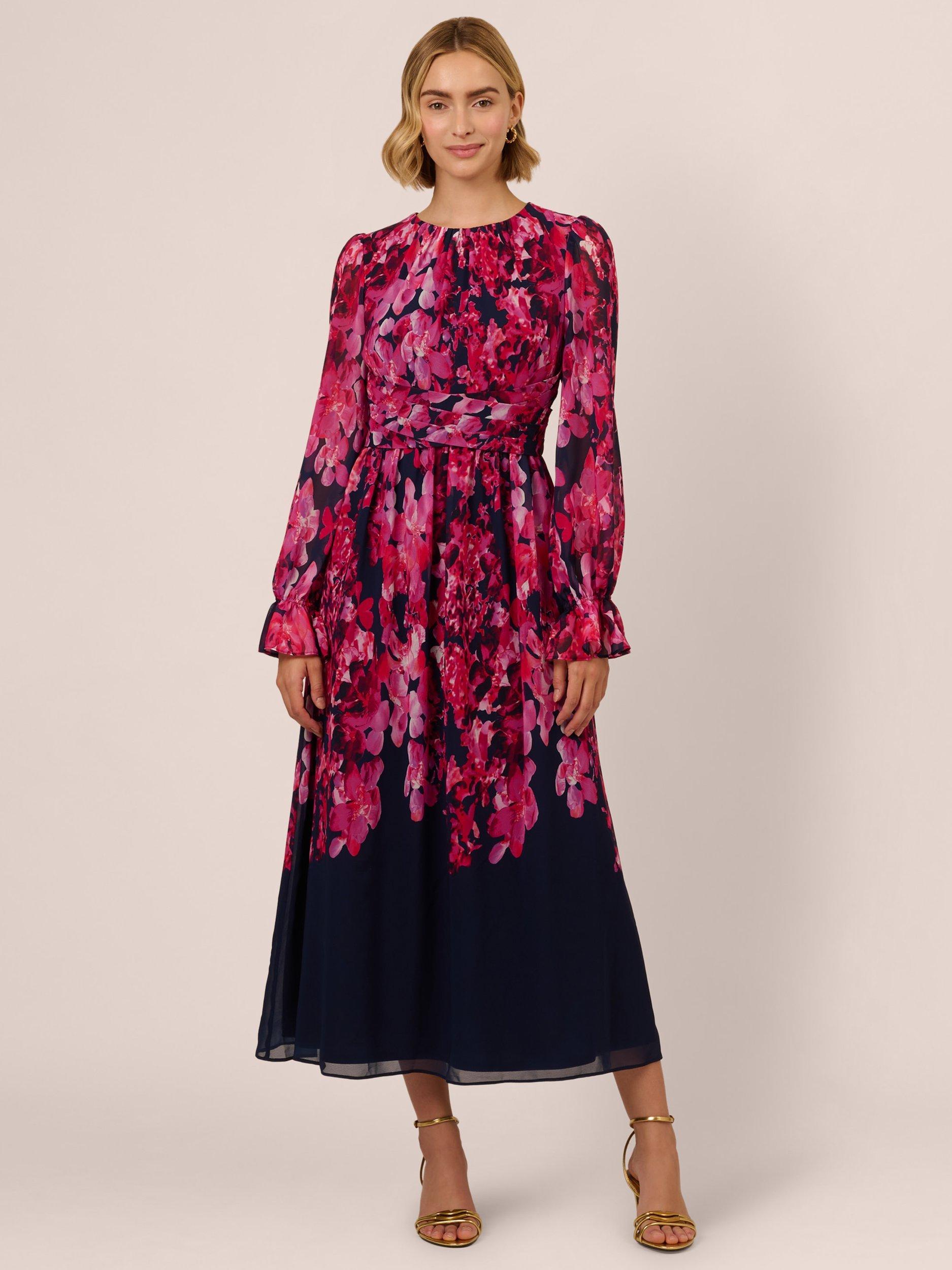 Product image 1 of 7, which shows Adrianna Papell Floral Twist Dress, Navy/Multi, 8