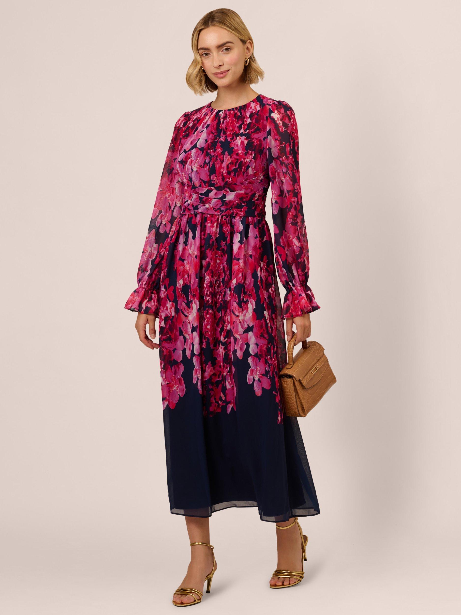 Product image 3 of 7, which shows Adrianna Papell Floral Twist Dress, Navy/Multi, 8