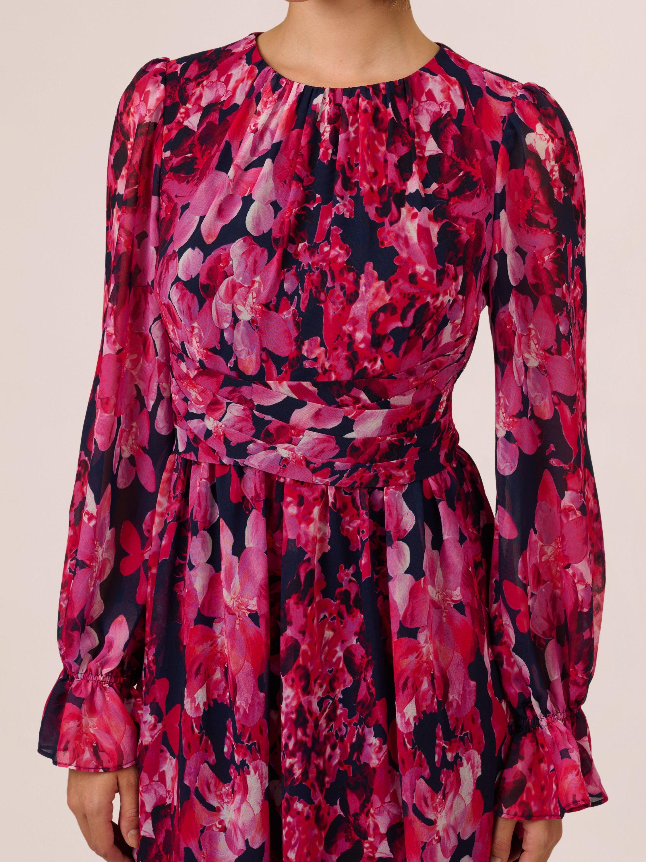 【海外限定】AdriannaPapell ドレス☆Floral Twist Dress, Navy/ Adrianna Papell Floral Twist Dress, Navy/Multi