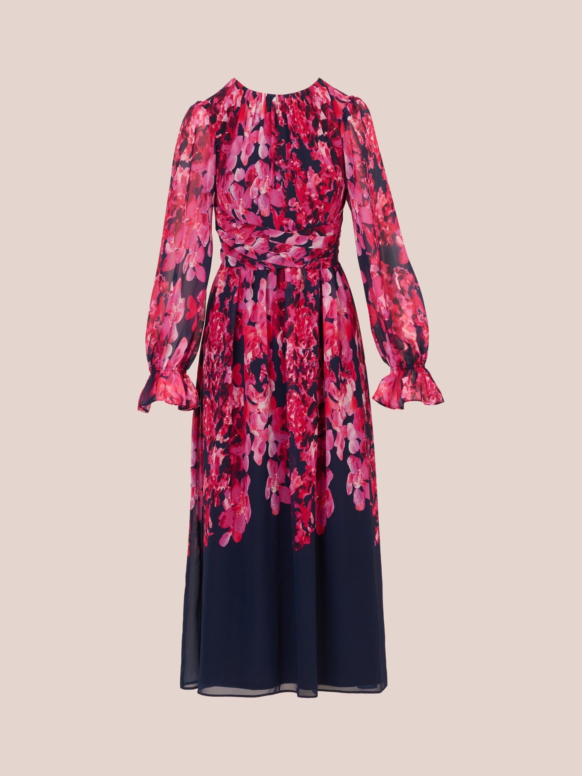 Product image 6 of 7, which shows Adrianna Papell Floral Twist Dress, Navy/Multi, 8