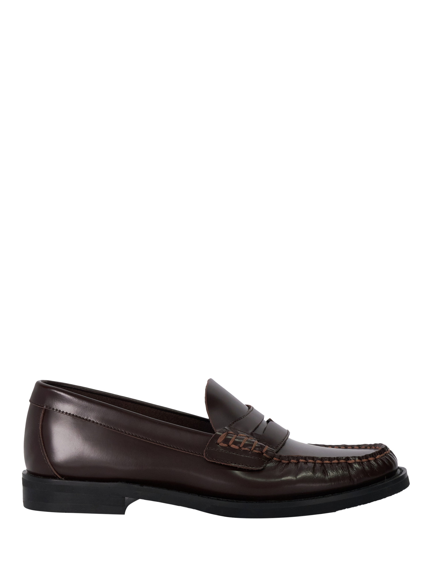 Product image 1 of 6, which shows Dune London Ginnie Leather Slip On Loafers, Burgundy, 3