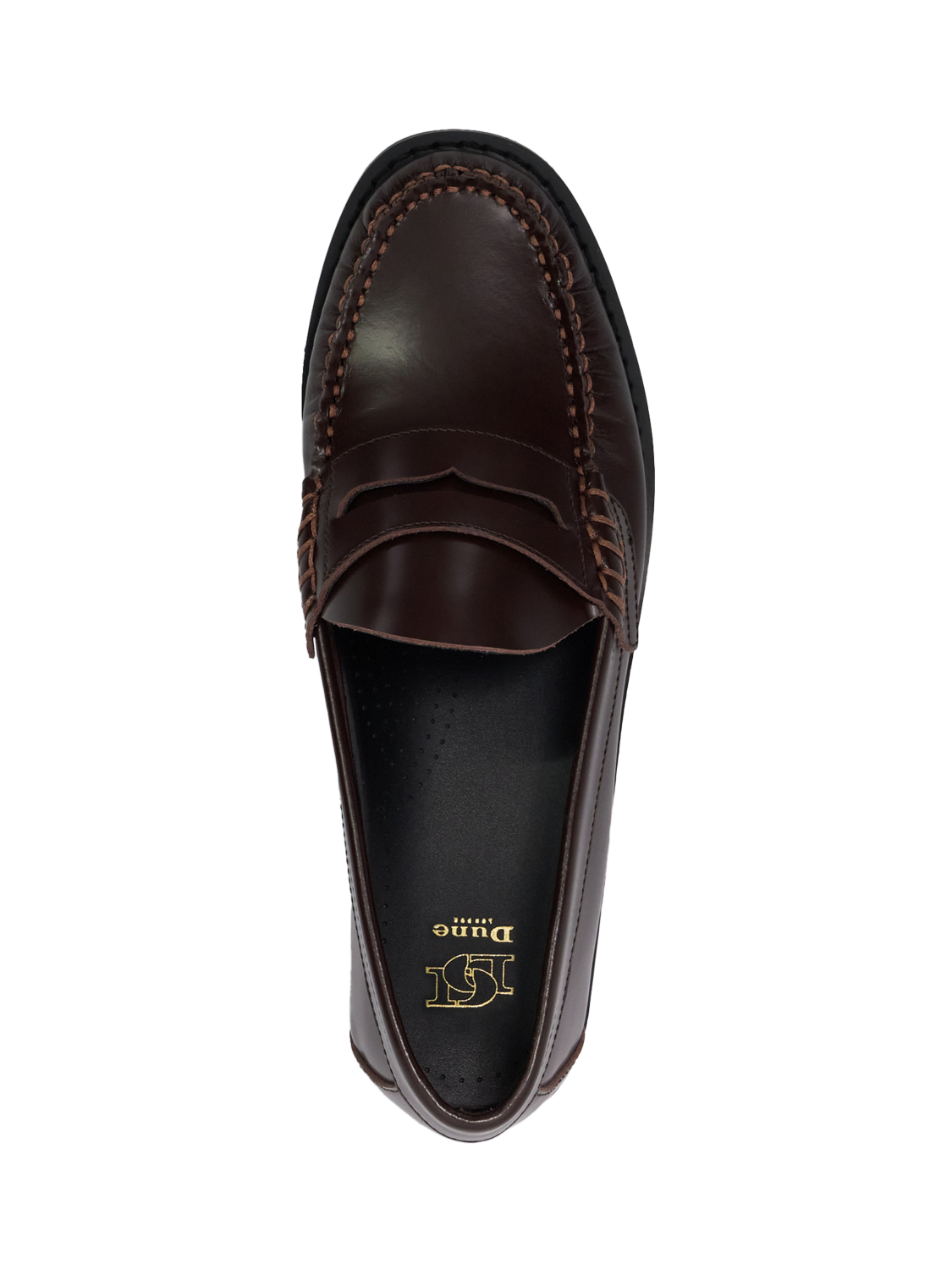 Product image 3 of 6, which shows Dune London Ginnie Leather Slip On Loafers, Burgundy, 3