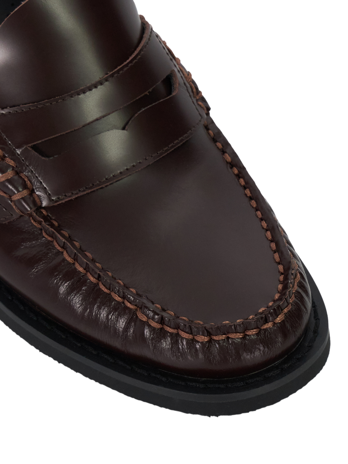 Product image 6 of 6, which shows Dune London Ginnie Leather Slip On Loafers, Burgundy, 3