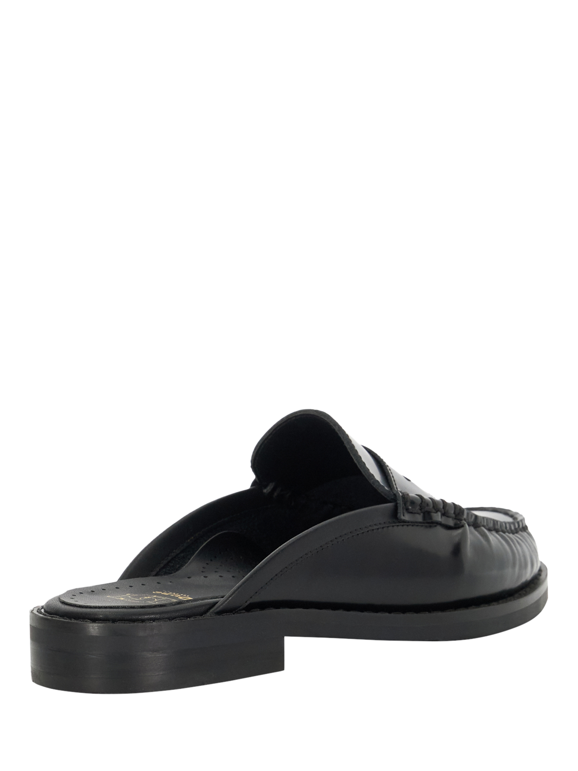 Product image 5 of 6, which shows Dune London Goya Leather Mule Loafers, Black, 3