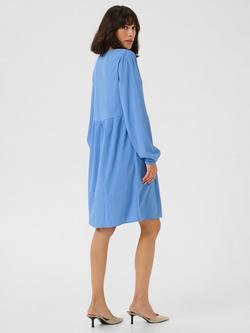 KAFFE Linda Smock Dress, Mid Blue - view 2, Mid Blue
