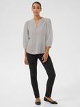 KAFFE Silja Notch Neck Top, Grey