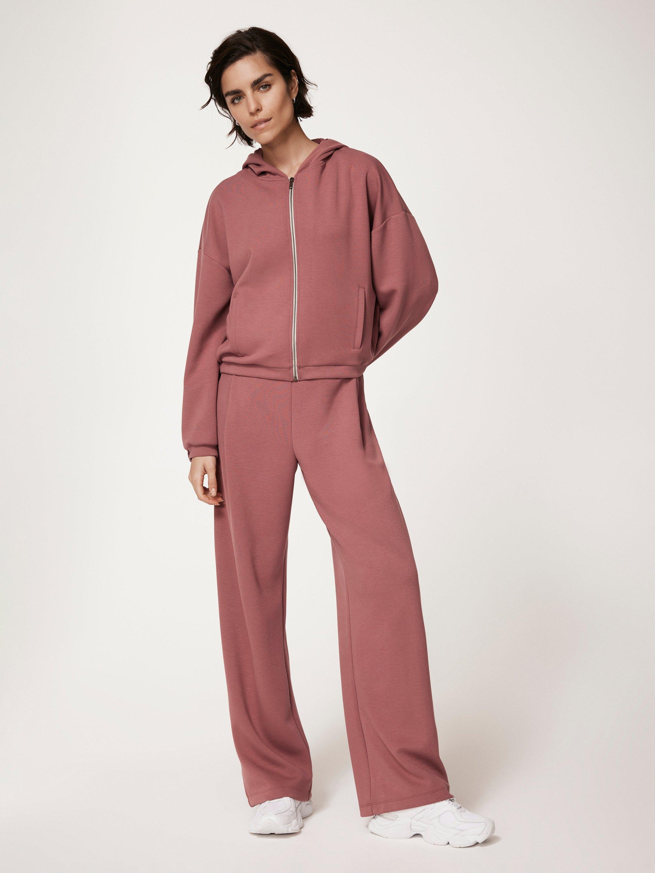 Mint Velvet Jersey Wide Leg Joggers, Pink/Multi