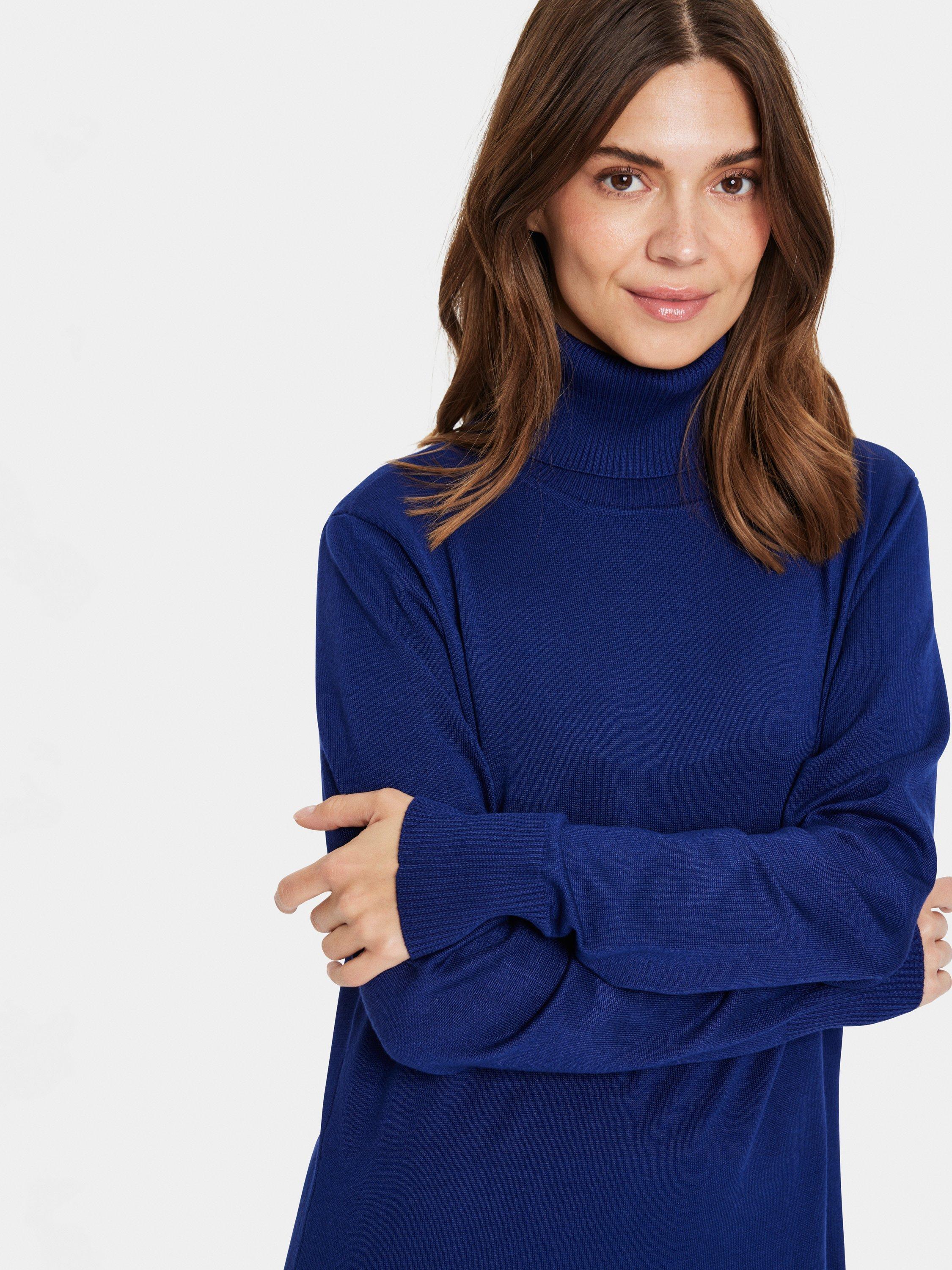 Product image 3 of 5, which shows Saint Tropez Mila Roll Neck Midi Jumper Dress, Midnight Sail, S