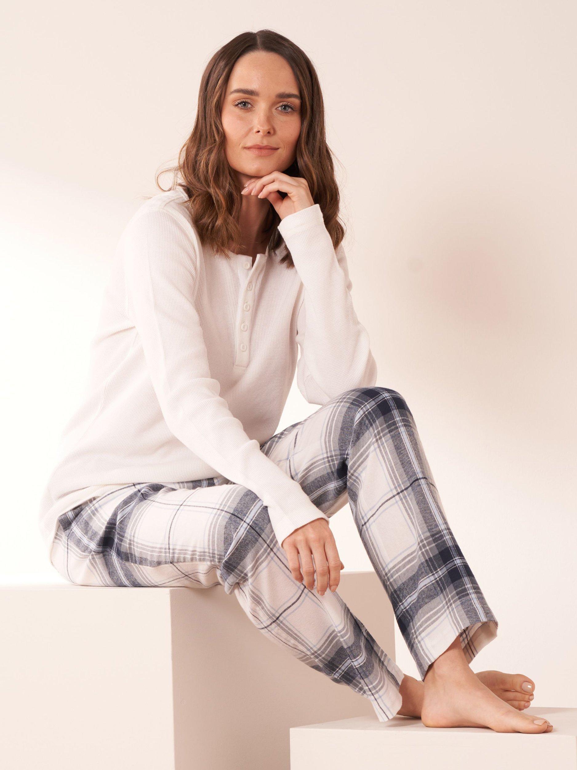 Truly Kensington Cotton Pyjama Set, Ivory/Multi