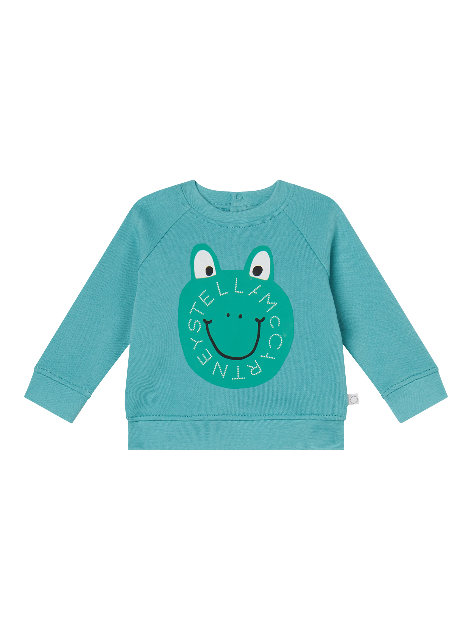 Product image 1 of 1, which shows Stella McCartney Kids Baby Cotton Fleece Frog Sweatshirt, Blue, 3 months