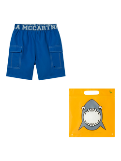 Stella McCartney Kids Kids' Logo Swim Shorts, Blue, Blue