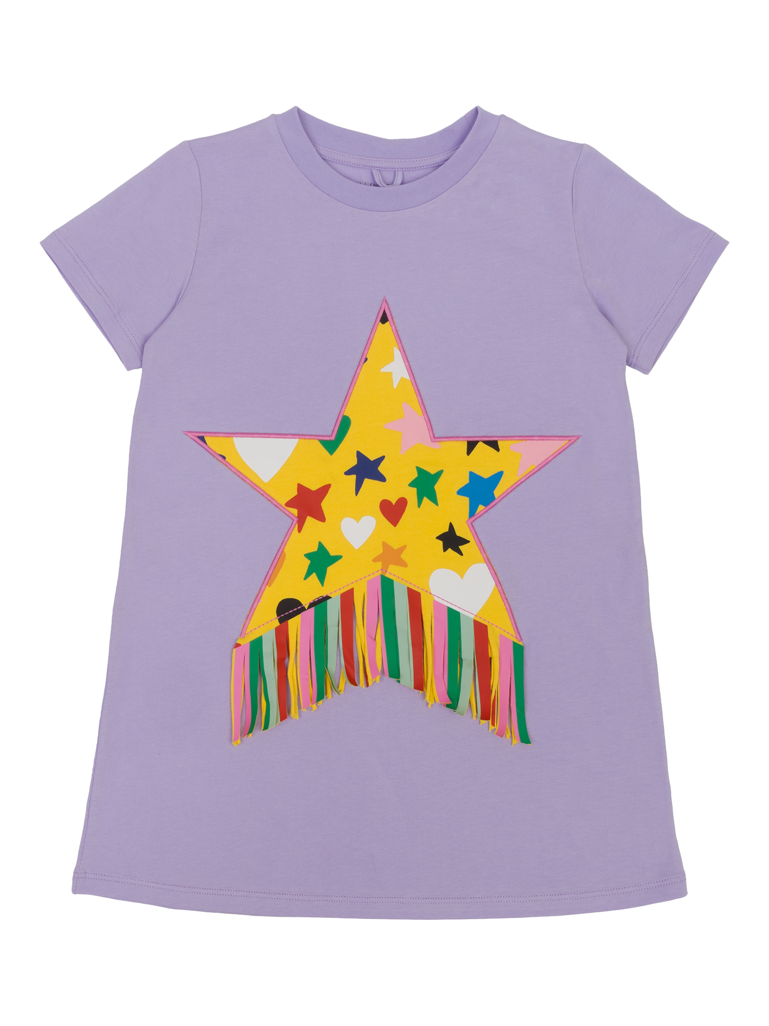 Product image 1 of 1, which shows Stella McCartney Kids Kids' Cotton Jersey Star Dress, Purple, 10 years