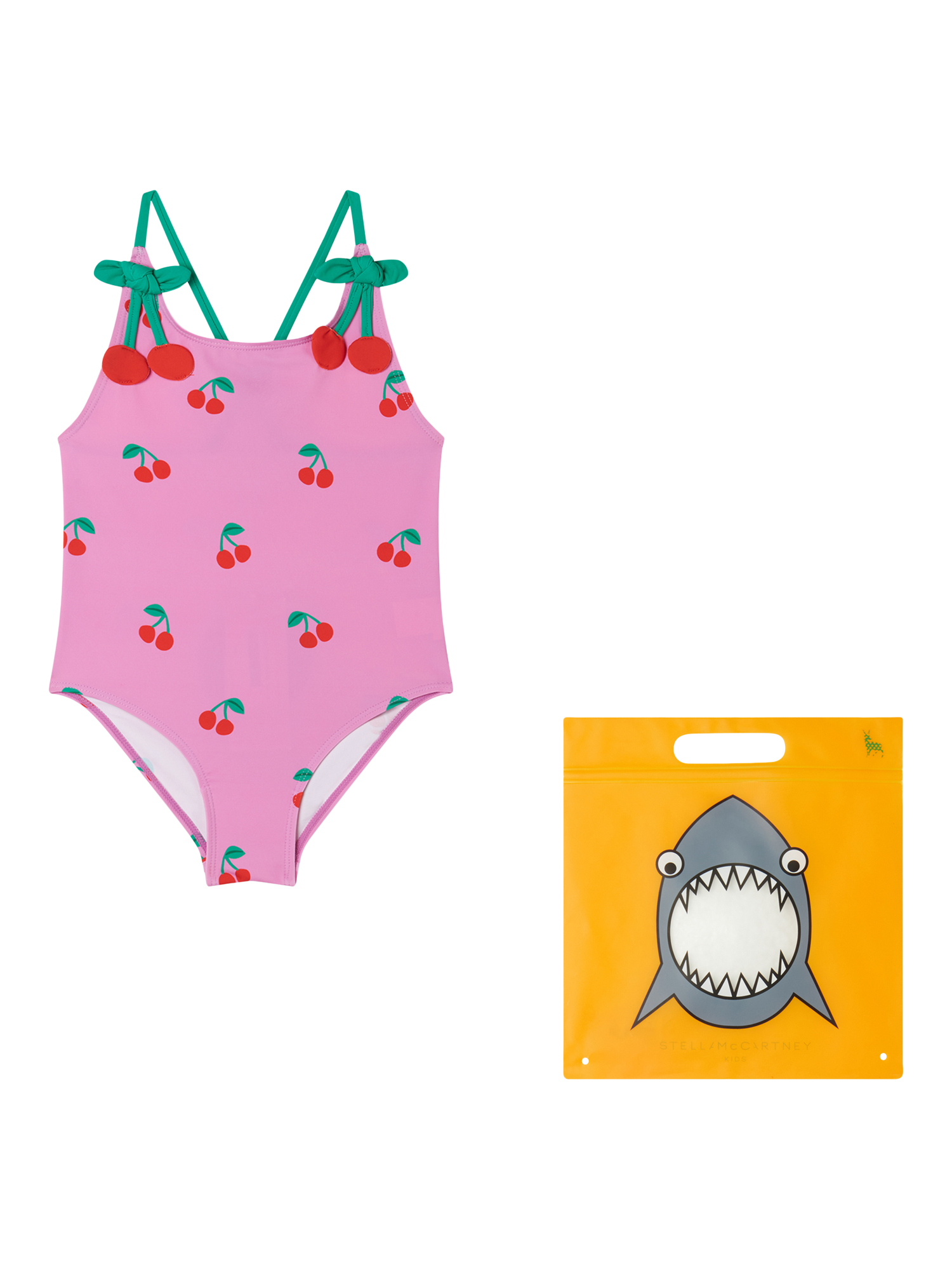 Product image 1 of 1, which shows Stella McCartney Kids Kids' Happy Cherries Swimsuit, Pink, 4 years