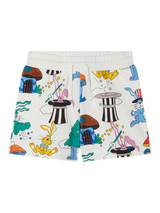 Stella McCartney Kids Kids' Cotton Fleece Magicians Bunny Print Shorts, White