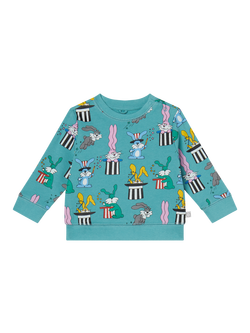 Stella McCartney Kids Baby Cotton Fleece Magicians Bunny Print Sweatshirt, Blue, 