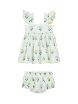Stella McCartney Kids Kids' Cotton Poplin Dress & Bloomers Set, Natural Cream, Natural Cream