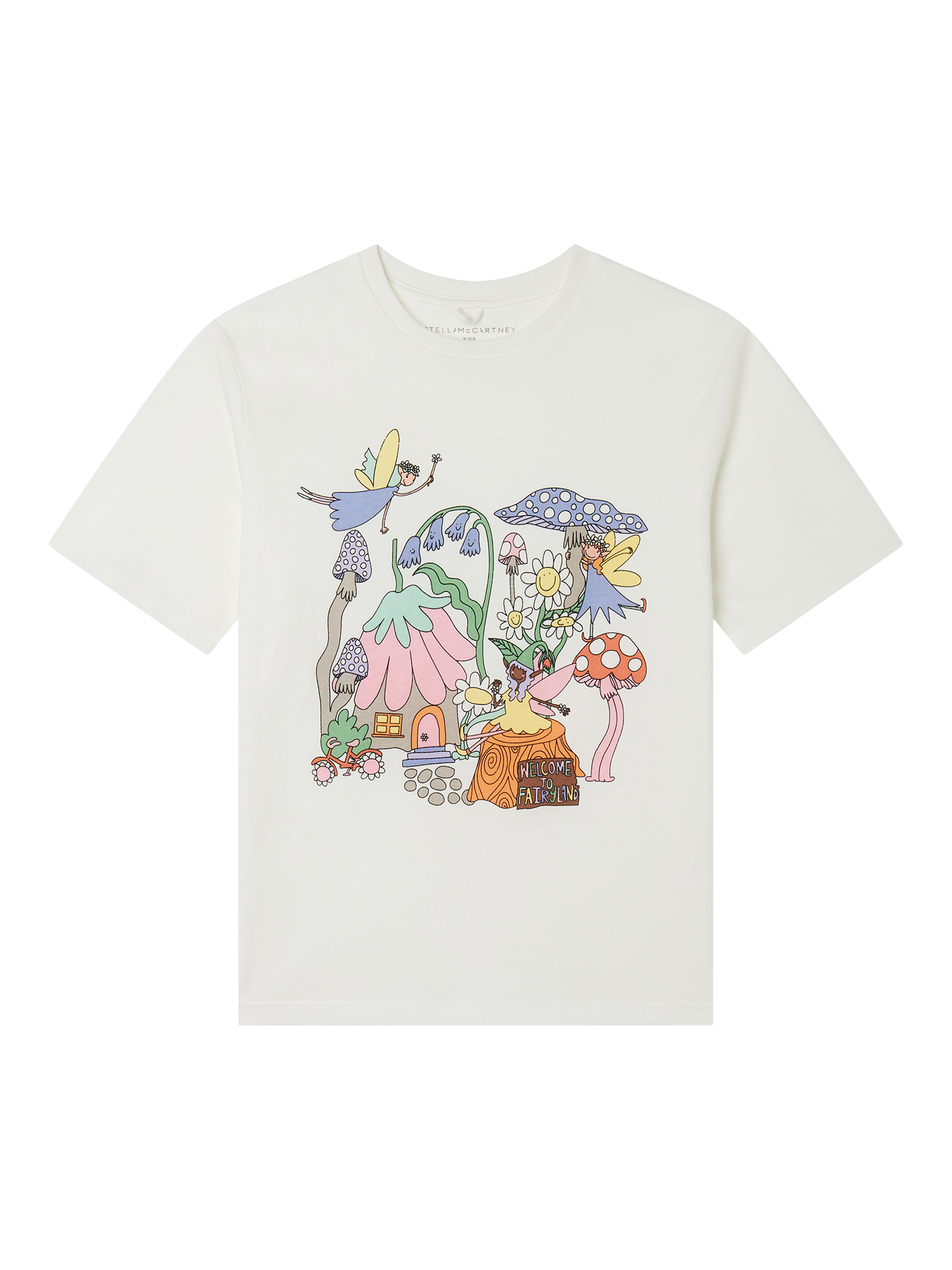 Stella McCartney Kids Kids' Cotton Jersey Woodland Print T-Shirt, White