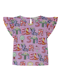 Stella McCartney Kids Kids' Cotton Fairy Logo Top, Purple, Purple
