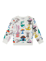 Stella McCartney Kids Kids' Cotton Jersey Magicians Bunny Print Sweatshirt, White