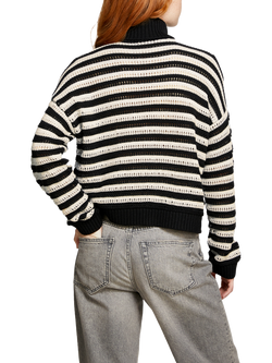 SISLEY Stripe High Collar Jumper, Multi - view 2, Multi