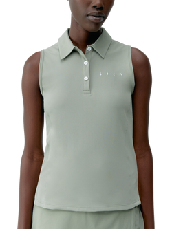 Born Living Yoga Sleeveless Polo Shirt, Green, Green