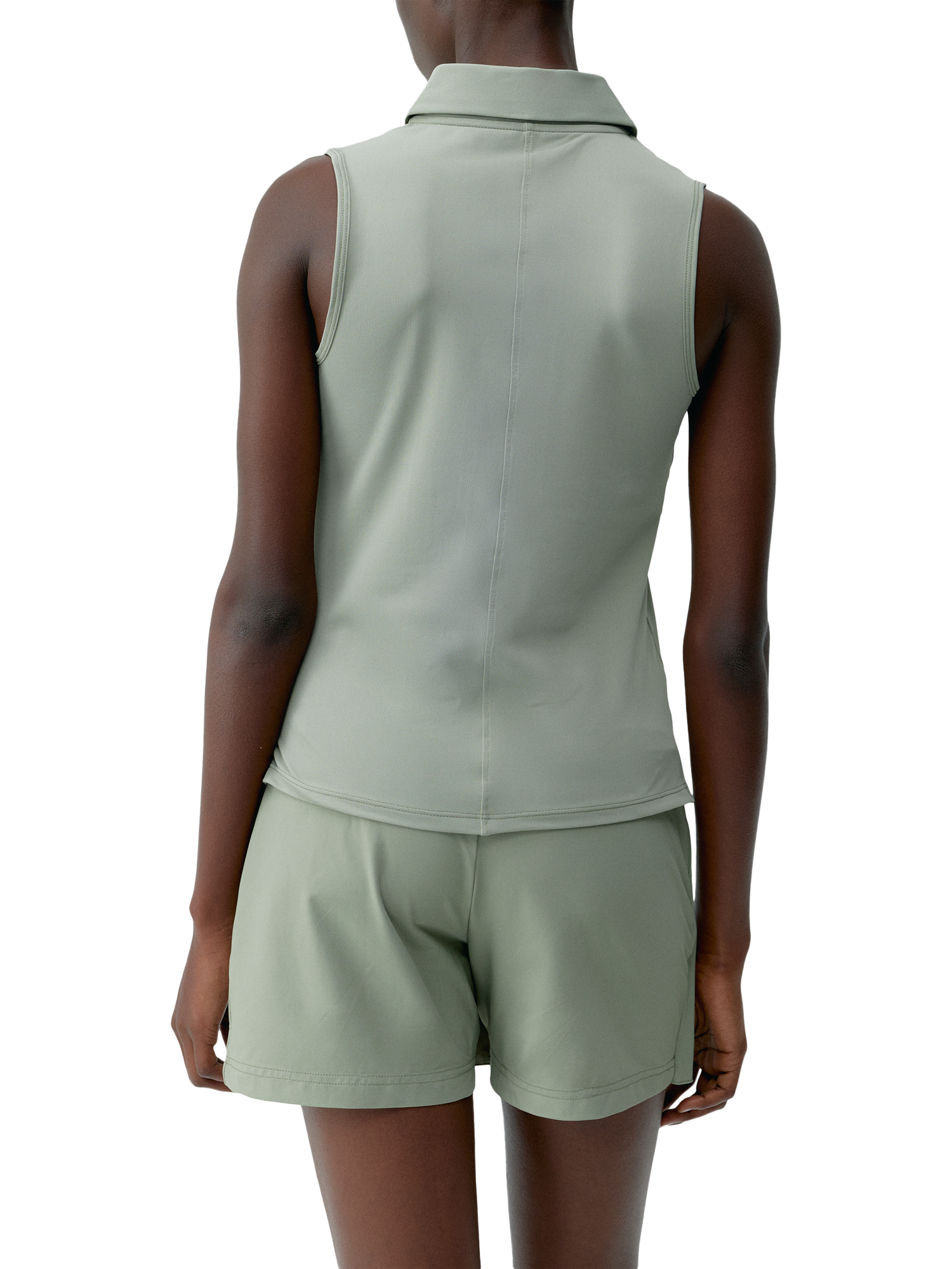 Product image 2 of 6, which shows Born Living Yoga Sleeveless Polo Shirt, Green, XS