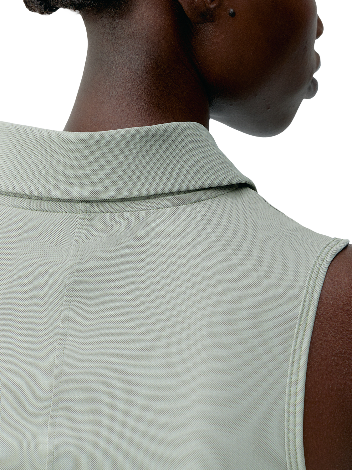 Product image 4 of 6, which shows Born Living Yoga Sleeveless Polo Shirt, Green, XS