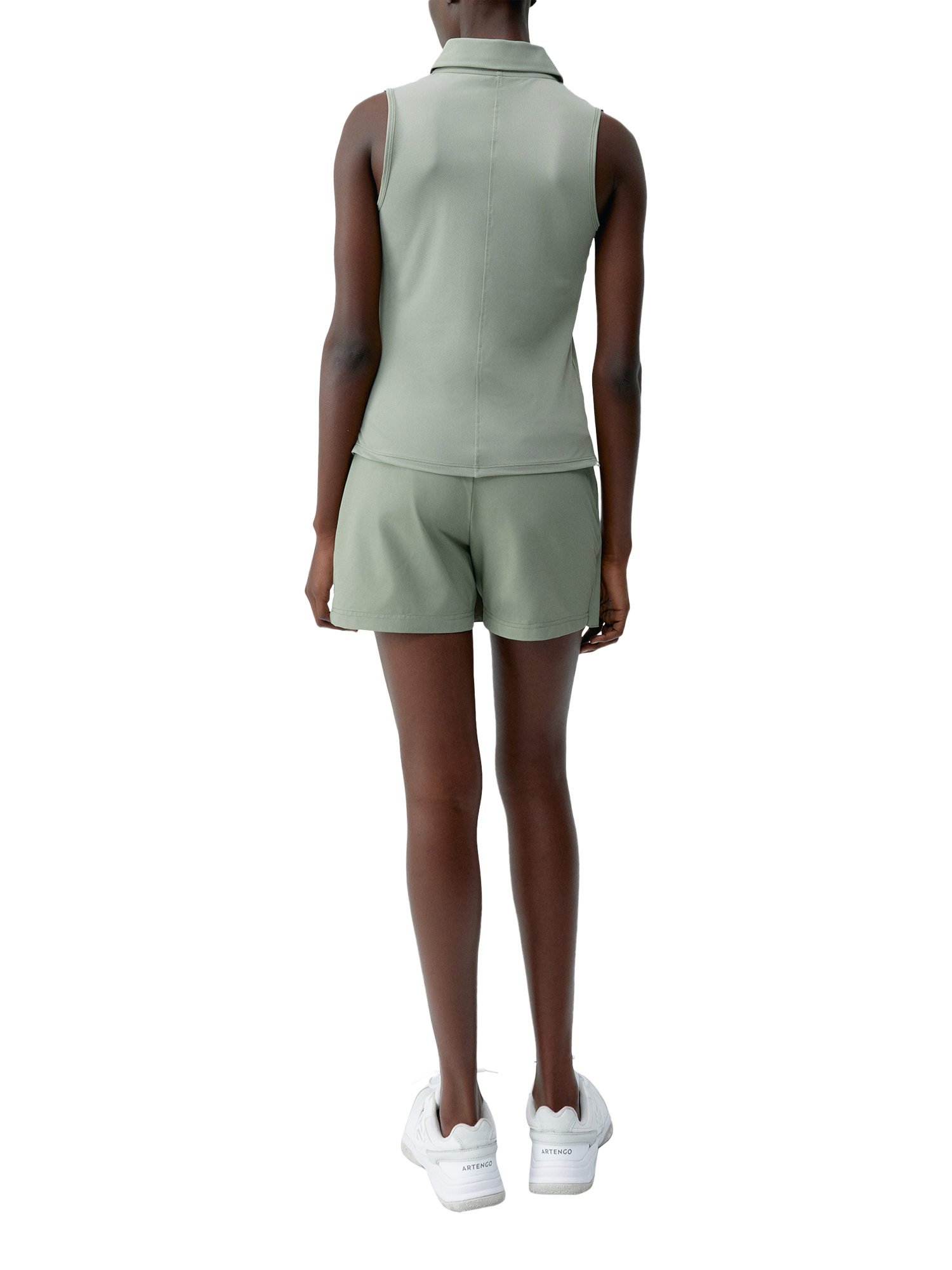 Product image 6 of 6, which shows Born Living Yoga Sleeveless Polo Shirt, Green, XS