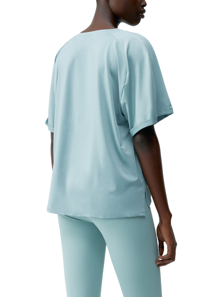 Born Living Yoga Loose Fit Short Sleeve T-Shirt, Grey Mist - view 2, Grey Mist