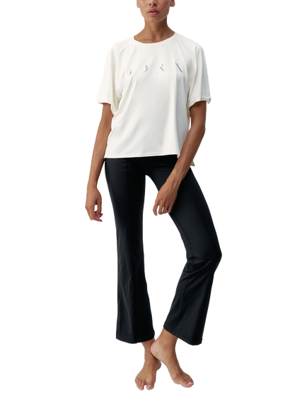 Born Living Yoga Loose Fit Short Sleeve T-Shirt, White Chalk, White Chalk