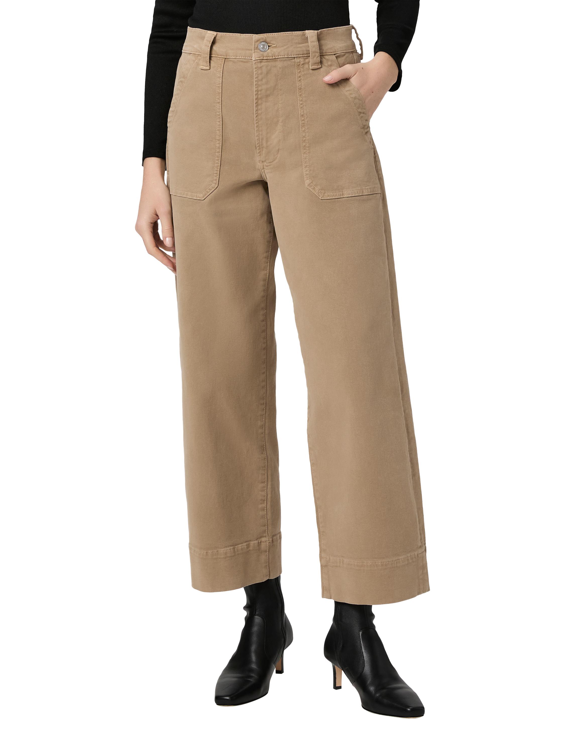 Product image 2 of 4, which shows PAIGE Cameron Utility Ankle Grazer Jeans, Tan, 31