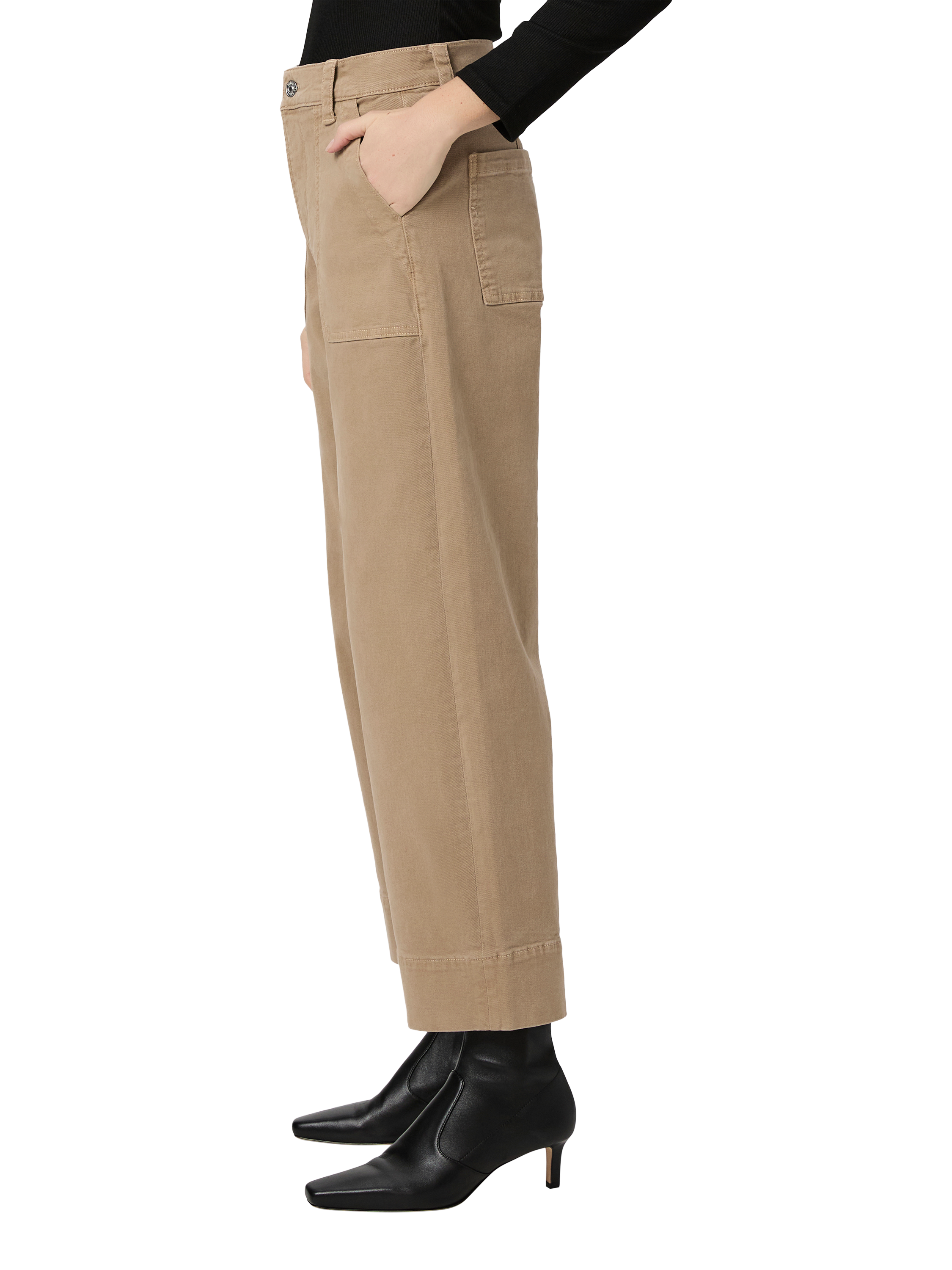 Product image 3 of 4, which shows PAIGE Cameron Utility Ankle Grazer Jeans, Tan, 31