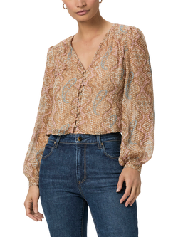 PAIGE Dezi Paisley Silk Rich Blouse, Multi, Multi