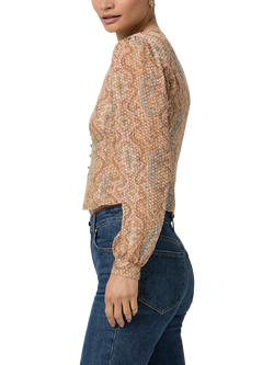 PAIGE Dezi Paisley Silk Rich Blouse, Multi - view 2, Multi