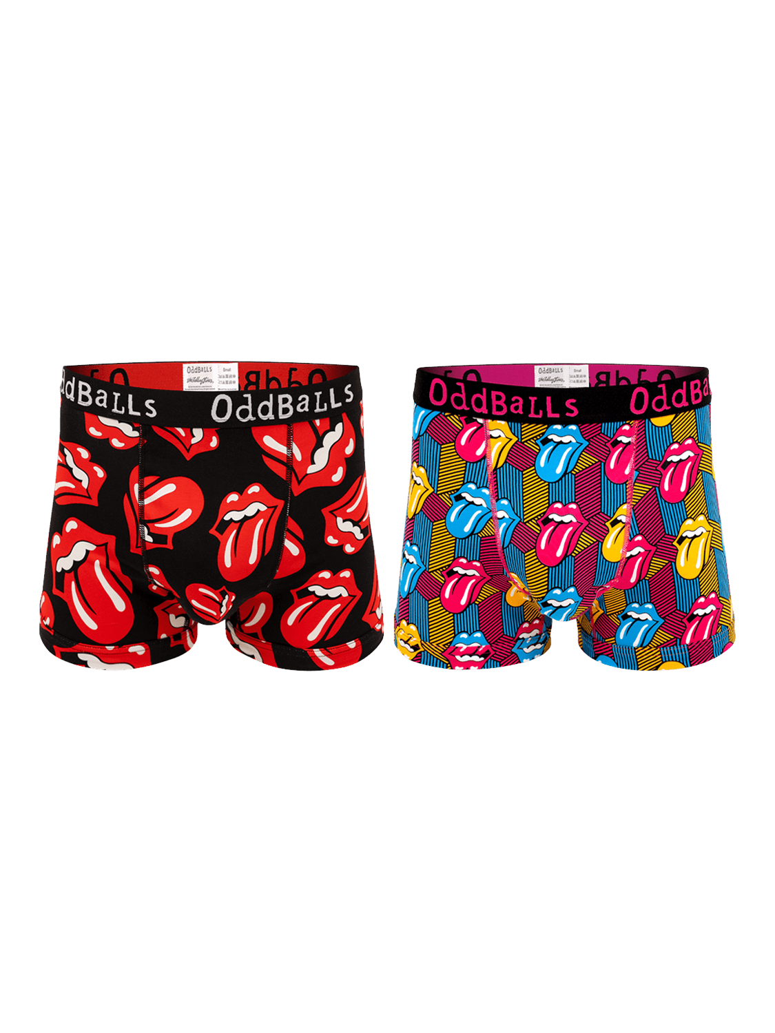 Product image 1 of 6, which shows OddBalls Rolling Stones Boxer Shorts, Pack of 2, Multi, XXS