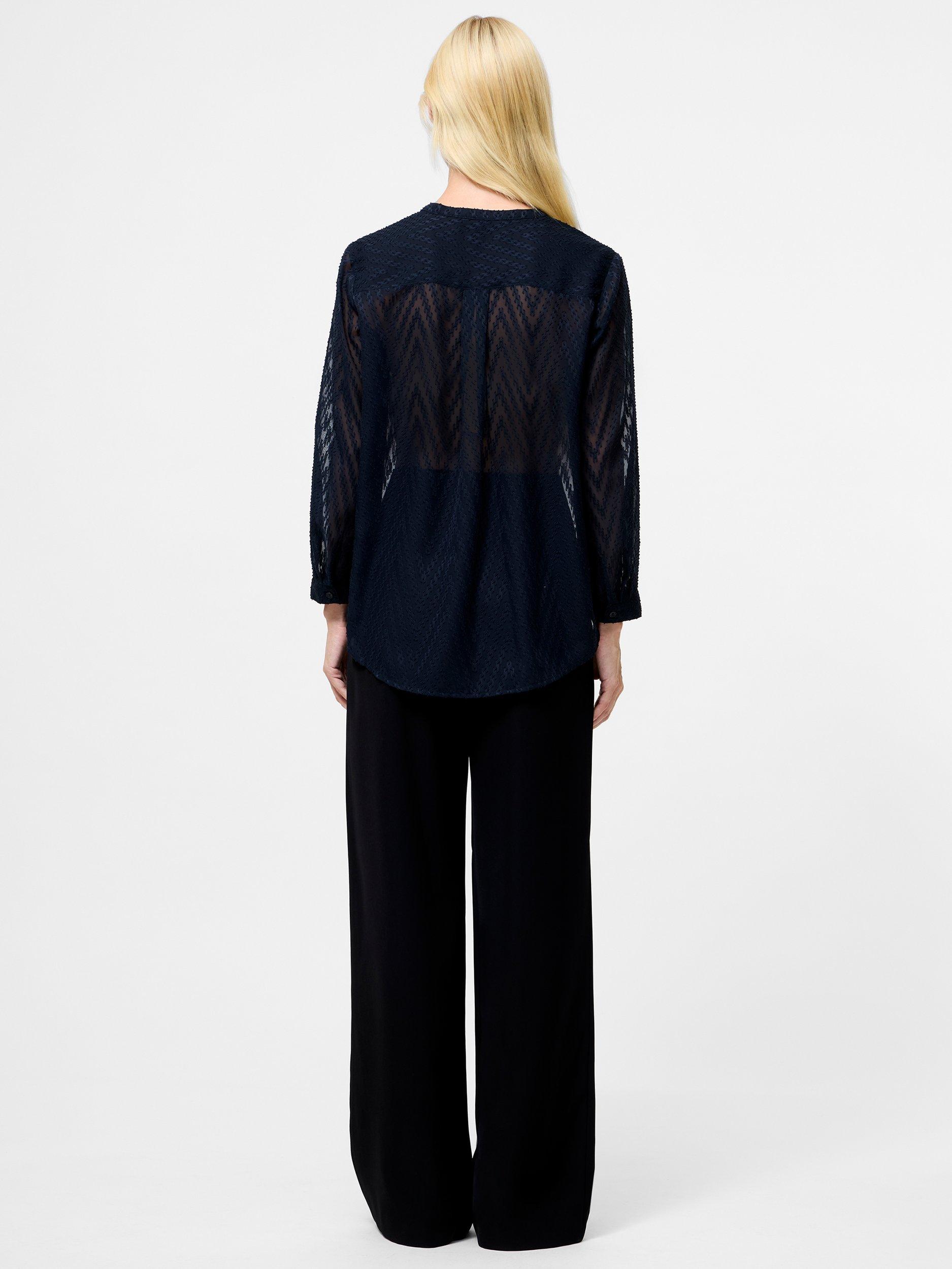 Product image 4 of 5, which shows French Connection Dayton Fil De Coupe Long Sleeve Shirt, Navy, XS
