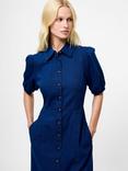 French Connection Chambray Denim Shirt Dress, Mid Wash