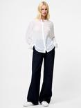 French Connection Dayton Fil De Coupe Long Sleeve Shirt, Summer White, Summer White