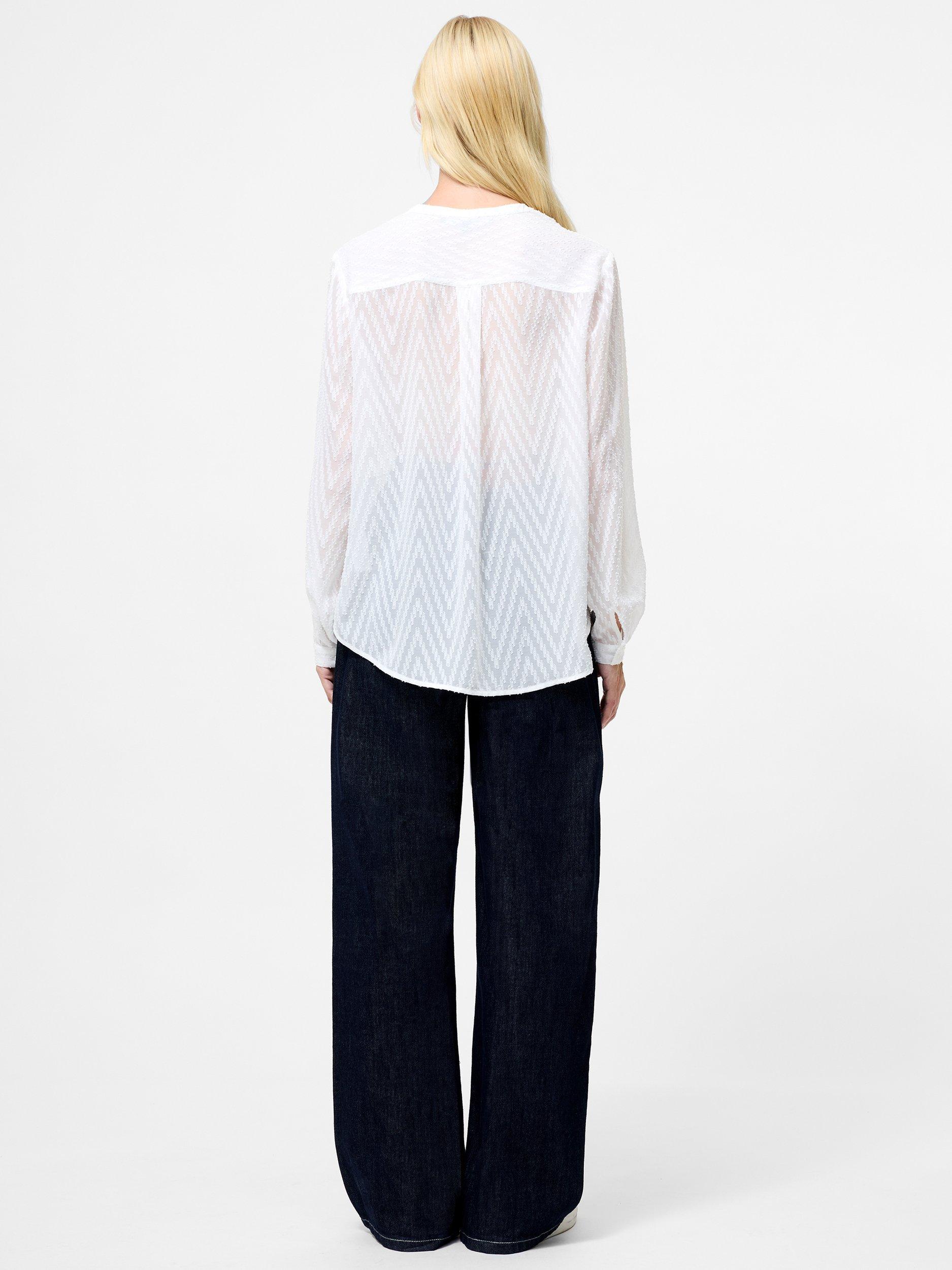 Product image 4 of 5, which shows French Connection Dayton Fil De Coupe Long Sleeve Shirt, Summer White, XS