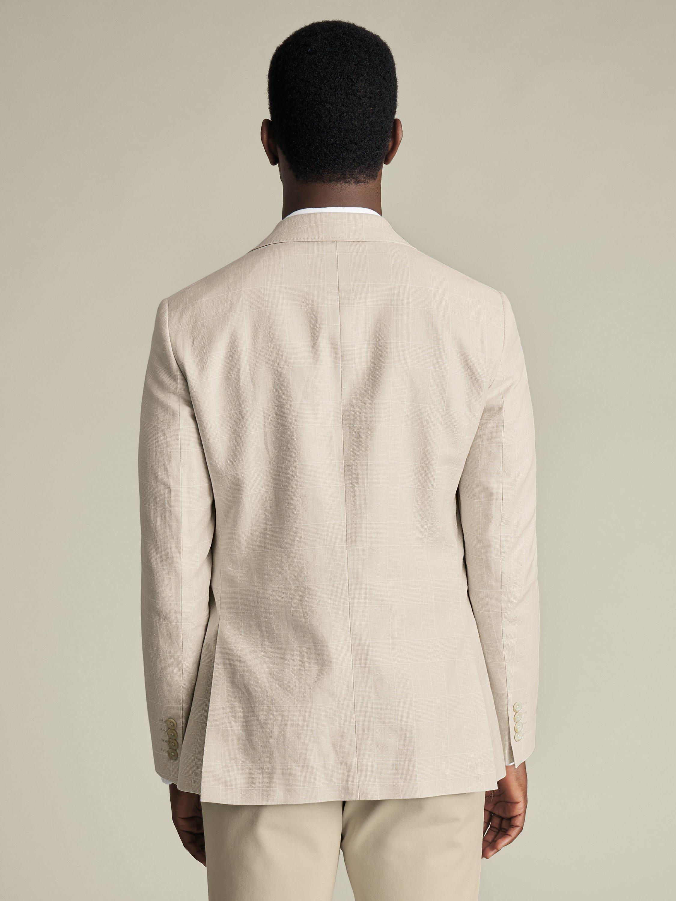 Product image 2 of 5, which shows Charles Tyrwhitt Slim Fit Linen Cotton Blend Blazer, Stone, 38R