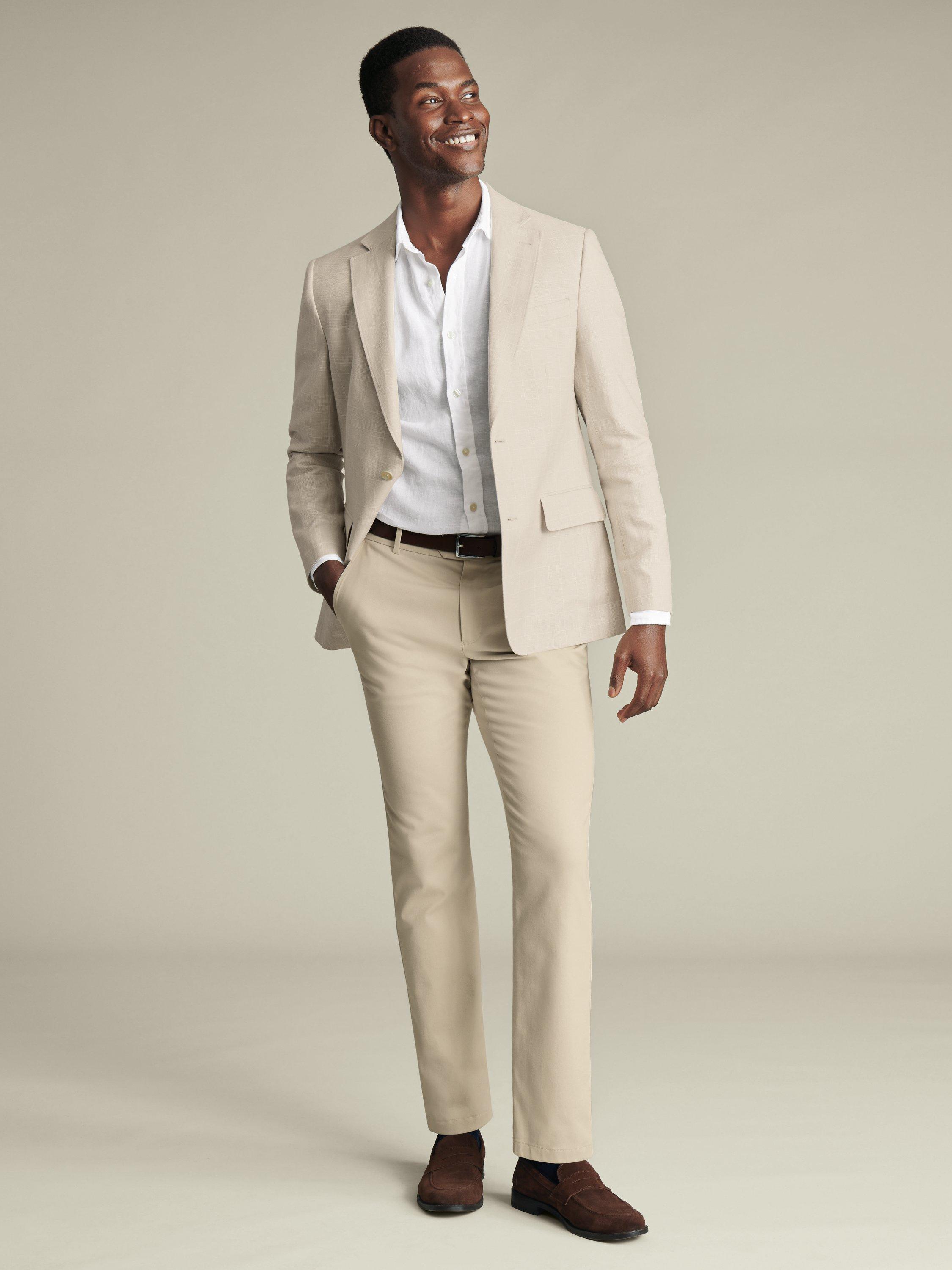 Product image 5 of 5, which shows Charles Tyrwhitt Slim Fit Linen Cotton Blend Blazer, Stone, 38R