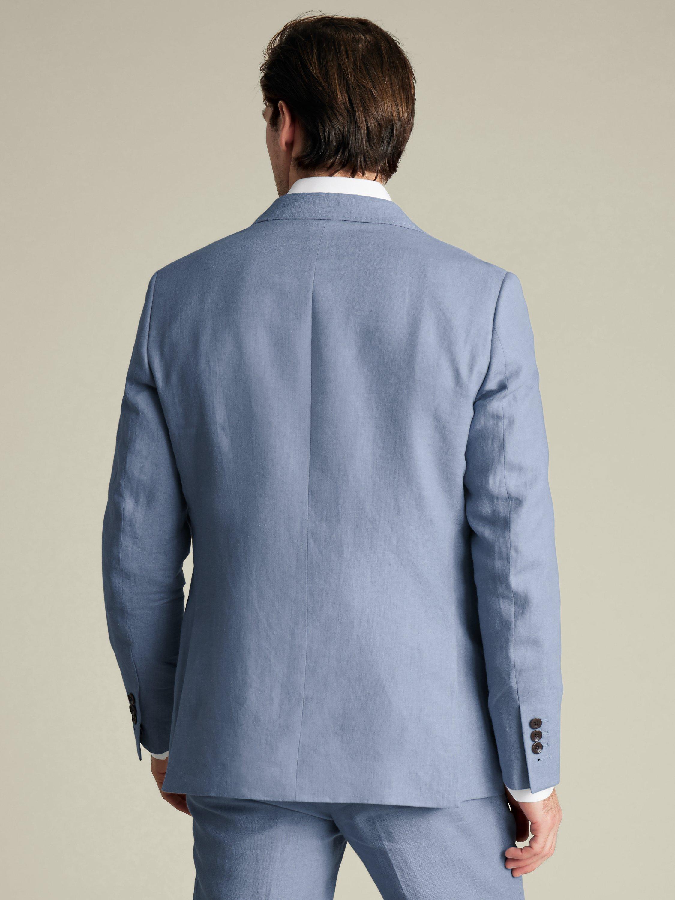 Product image 2 of 4, which shows Charles Tyrwhitt Slim Fit Linen Blazer, Airforce Blue, 46R