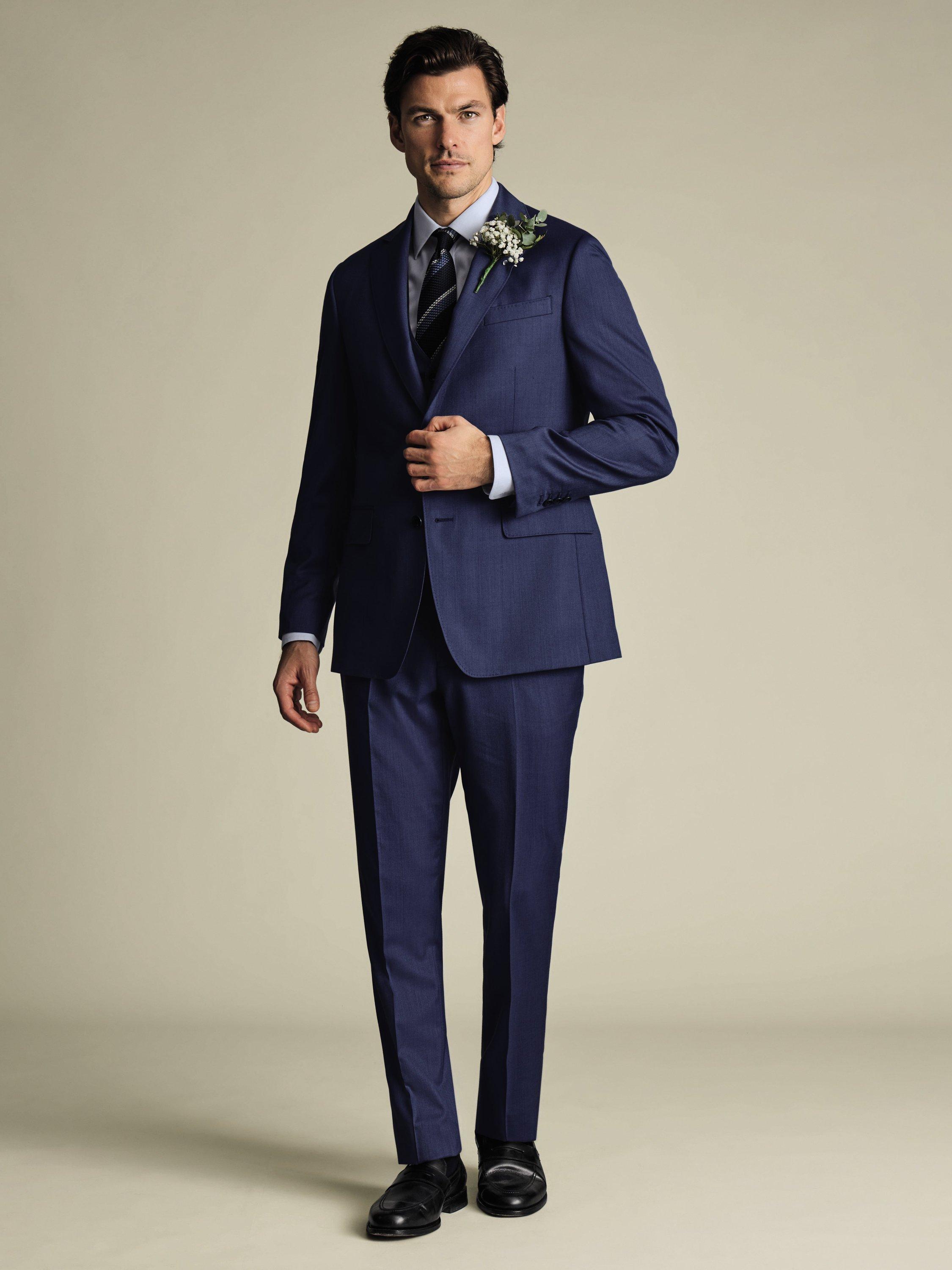 Product image 7 of 7, which shows Charles Tyrwhitt Slim Fit Wool Blazer, Royal Blue, 38R
