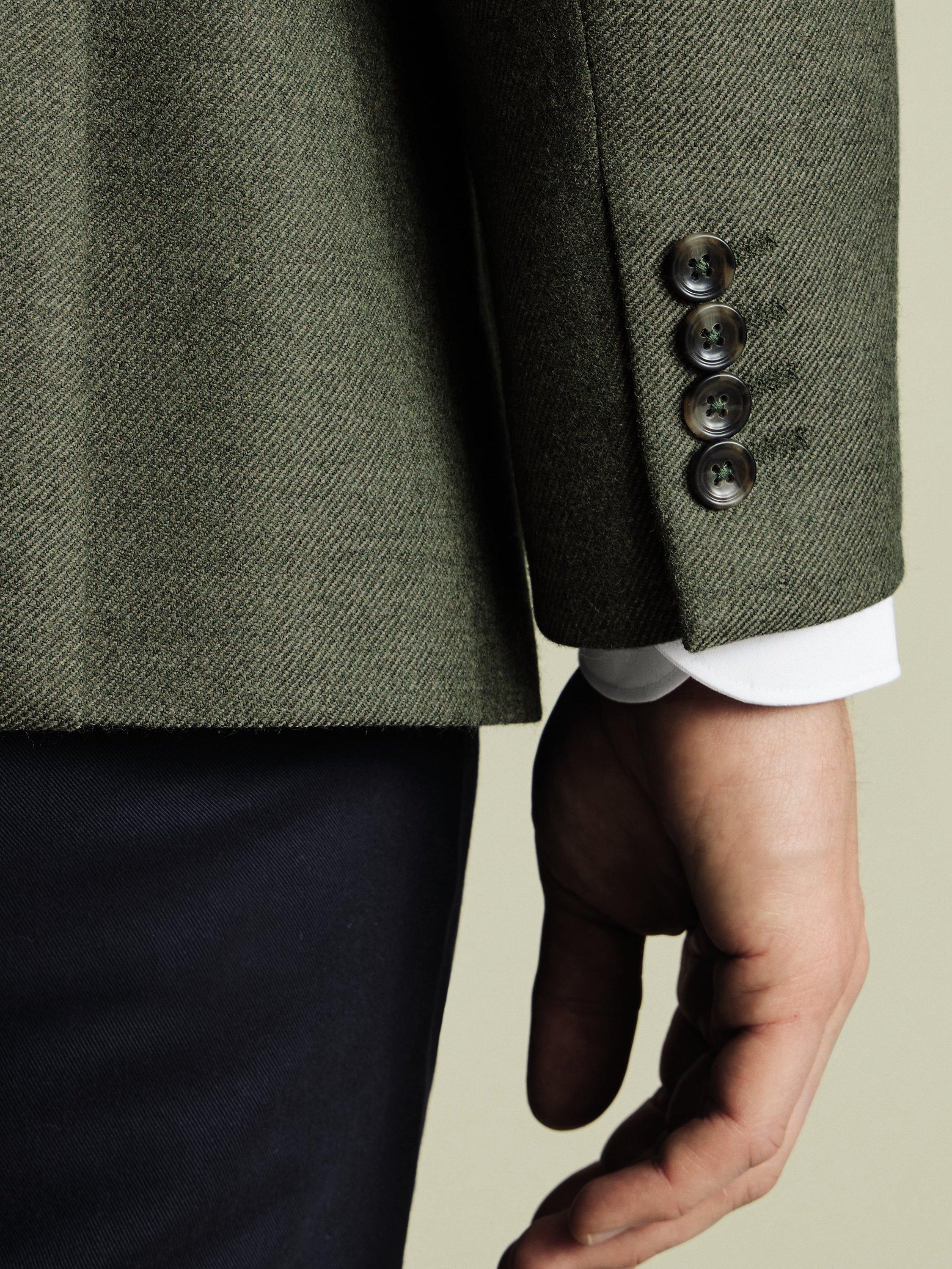 Product image 2 of 5, which shows Charles Tyrwhitt Slim Fit Twill Wool Blazer, Moss Green, 40S