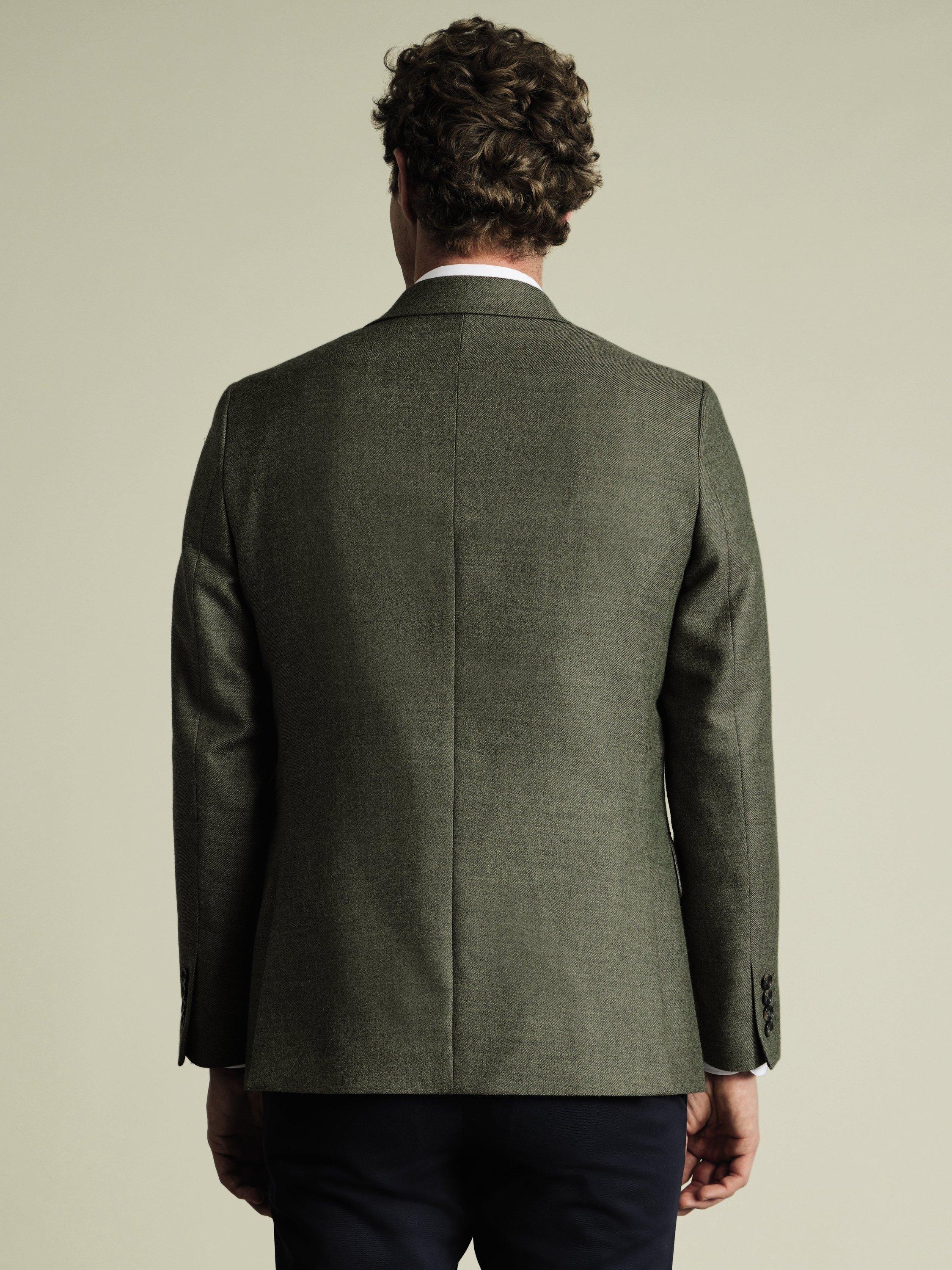 Product image 4 of 5, which shows Charles Tyrwhitt Slim Fit Twill Wool Blazer, Moss Green, 40S