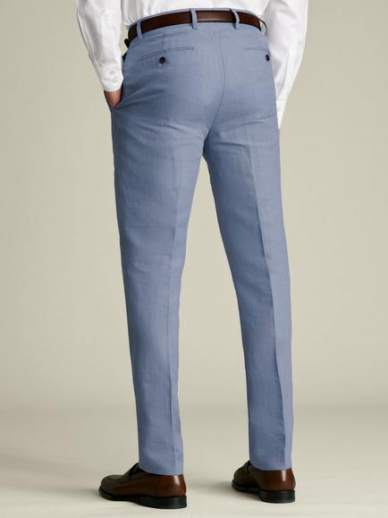 Charles Tyrwhitt Linen Suit Trousers, Airforce Blue - view 2, Airforce Blue