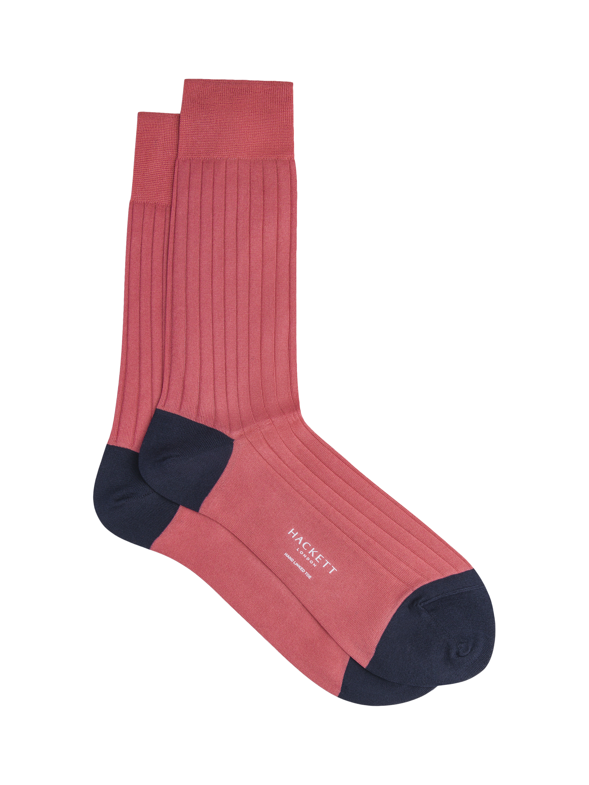 Hackett London Cotton Crew Socks, Dusty Pink