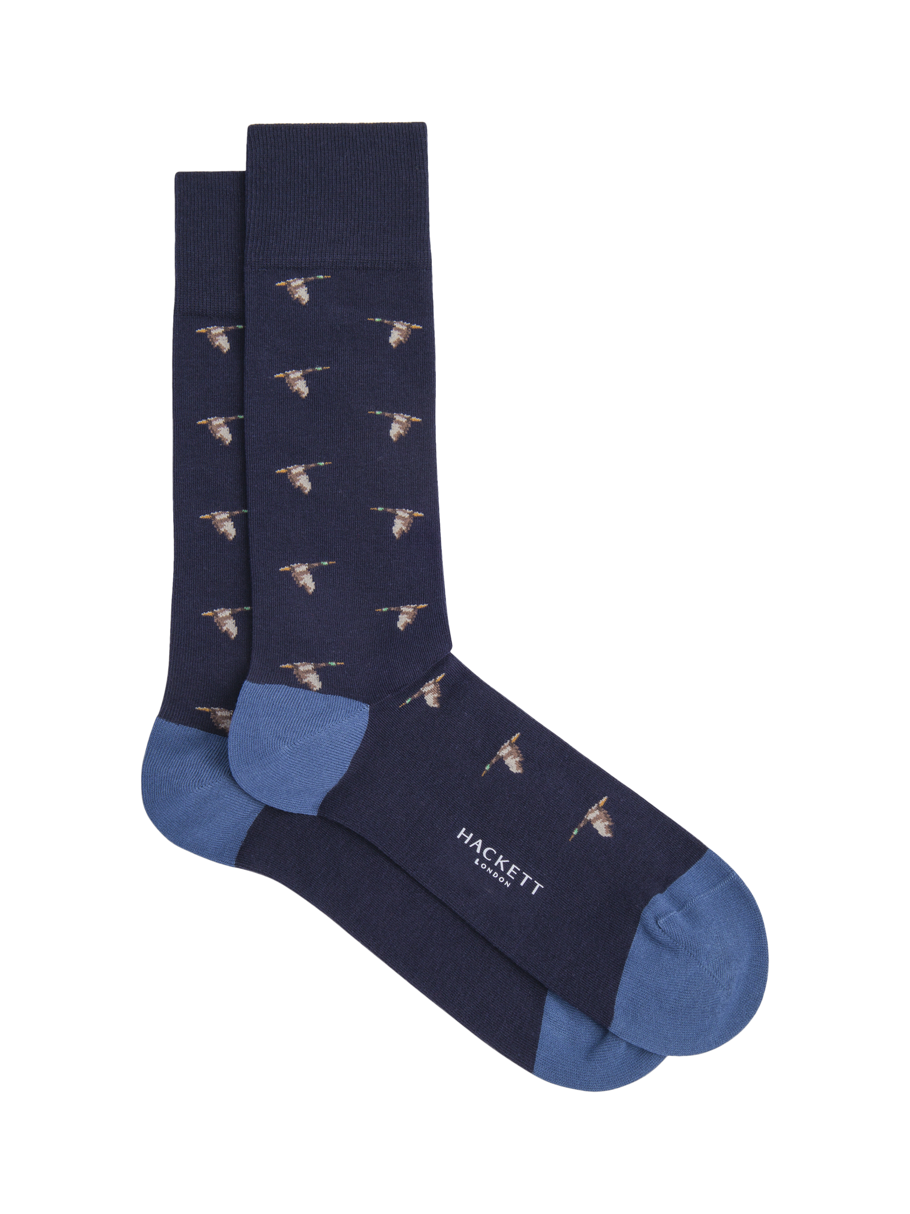 Hackett London Duck Print Crew Socks, Navy
